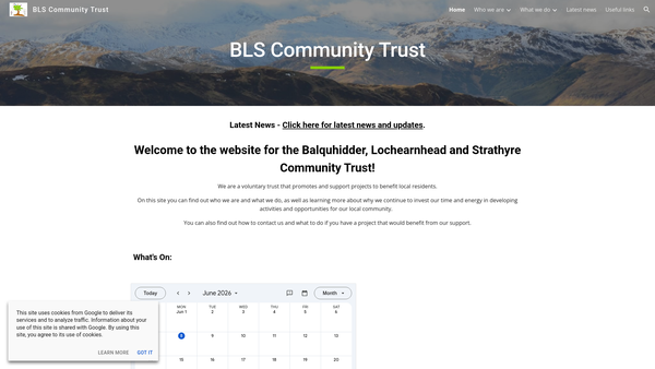 Screenshot of the Balquhidder, Lochearnhead and Strathyre Community Trust website