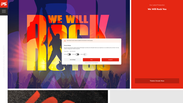 Screenshot of the Loudoun Musical Society website