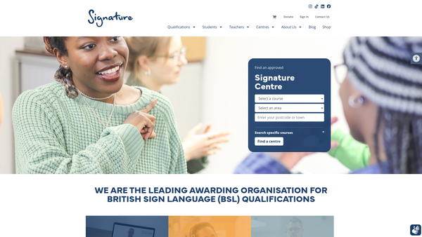 Screenshot of the Cacdp website