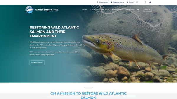 Screenshot of the Atlantic Salmon Trust Ltd website