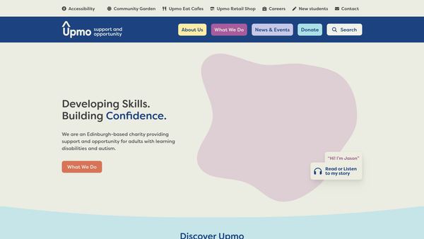 Screenshot of the Upward Mobility Ltd website