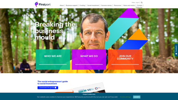 Screenshot of the First Port for Social Entrepreneurs Limited website