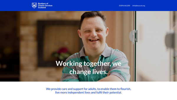 Screenshot of the Brothers of Charity Services (Scotland) website