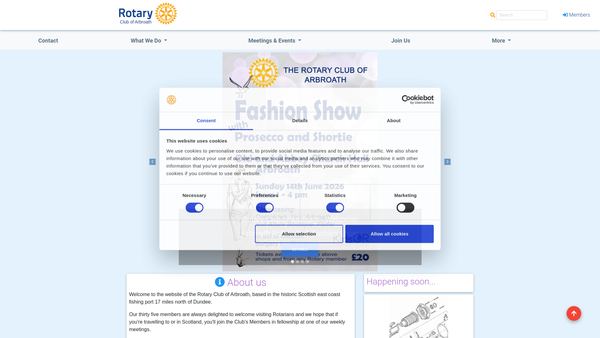 Screenshot of the Rotary Club of Arbroath Charitable Trust Fund website