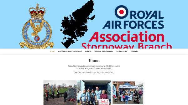 Screenshot of the Royal Air Forces Association Stornoway Branch website