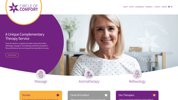 Screenshot of the Circle Of Comfort website