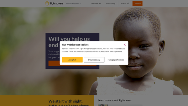 Screenshot of the Royal Commonwealth Society for the Blind website
