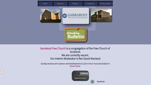 Screenshot of the Garrabost Free Church of Scotland website