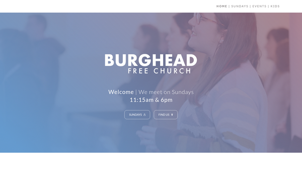 Screenshot of the Burghead Free Church of Scotland website