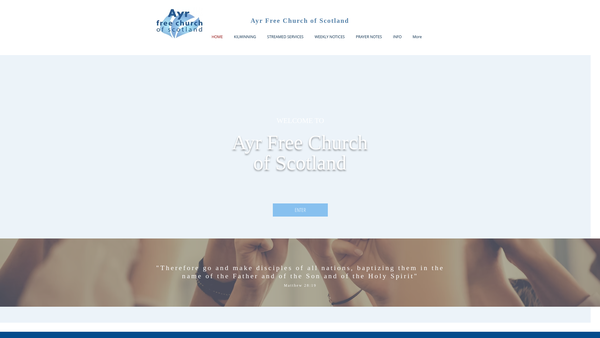 Screenshot of the Ayr Free Church Of Scotland website