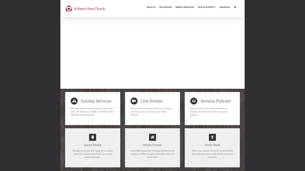 Screenshot of the St. Peter's Free Church Of Scotland, Dundee website
