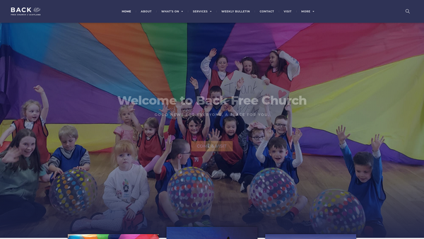 Screenshot of the Back Free Church Of Scotland website