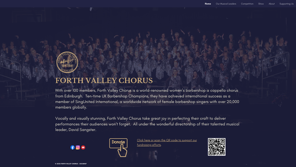 Screenshot of the Forth Valley Chorus website