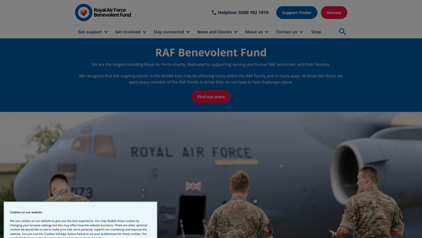 Screenshot of the R.A.F. Benevolent Fund Housing Trust Limited website