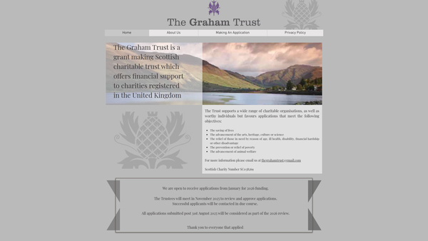 Screenshot of the The Graham Trust website