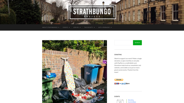 Screenshot of the The Strathbungo Society website