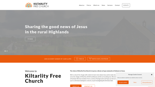 Screenshot of the Kiltarlity, Kirkhill and Beauly Free Church website