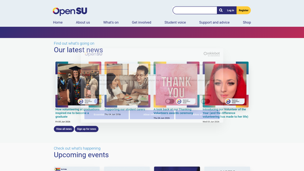 Screenshot of the Open University Students Educational Trust website