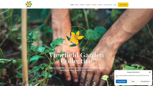 Screenshot of the Viewfield Garden Collective SCIO website