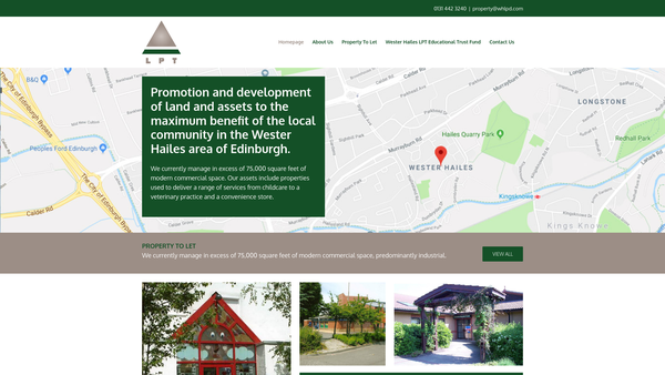 Screenshot of the Westerhailes LPT Educational Trust website