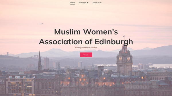 Screenshot of the Muslim Women's Association Edinburgh website