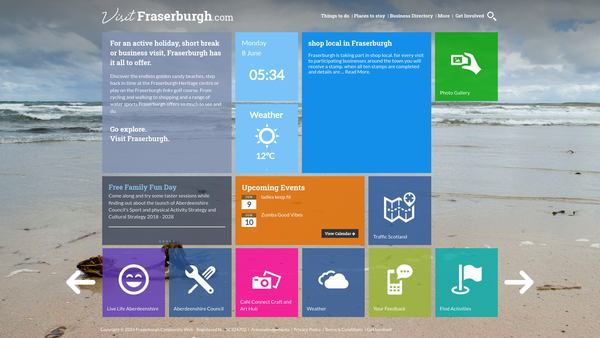 Screenshot of the Fraserburgh Community Web Limited website