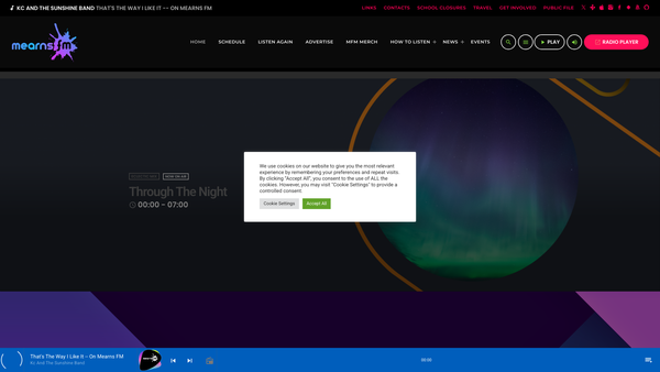 Screenshot of the Mearns Community Radio Ltd website