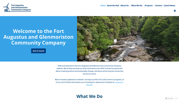 Screenshot of the Fort Augustus & Glenmoriston Community Company website