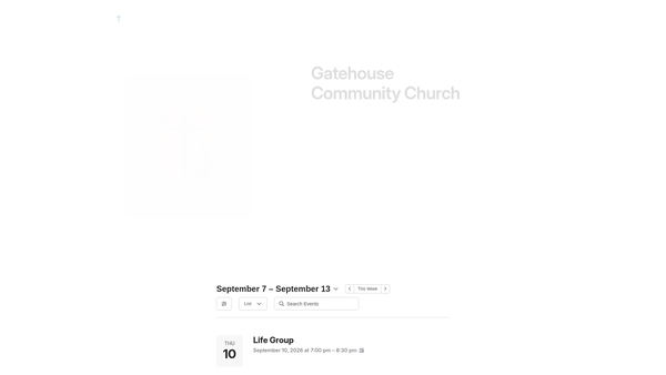 Screenshot of the Gatehouse Community Church website