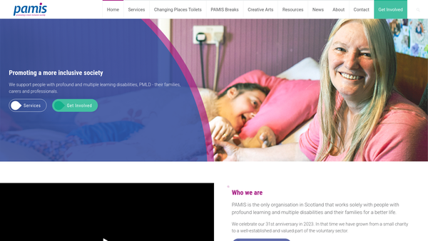 Screenshot of the The Profound and Multiple Impairment Service website