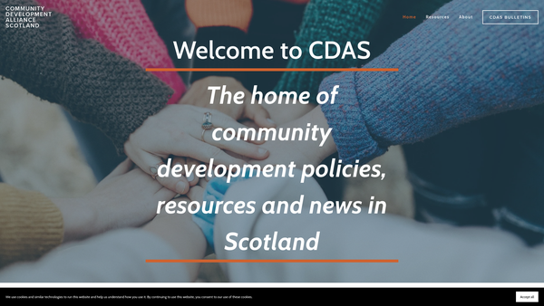 Screenshot of the Community Development Alliance Scotland website