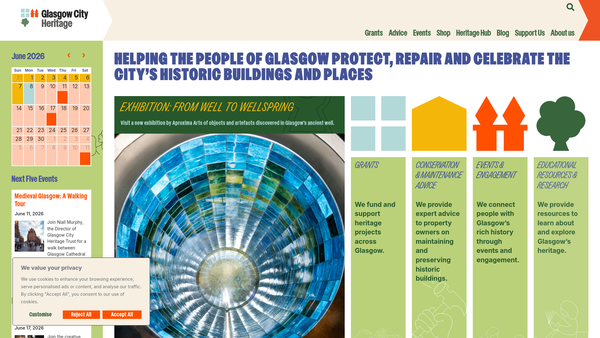 Screenshot of the Glasgow City Heritage Trust website