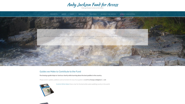 Screenshot of the Andy Jackson Fund For Access website