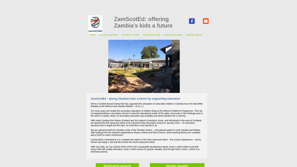 Screenshot of the ZamScotEd SCIO website