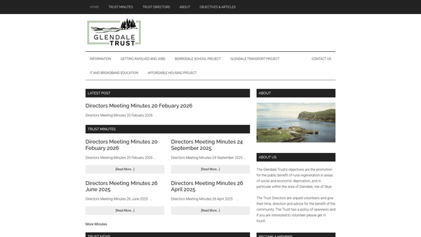 Screenshot of the The Glendale Trust website