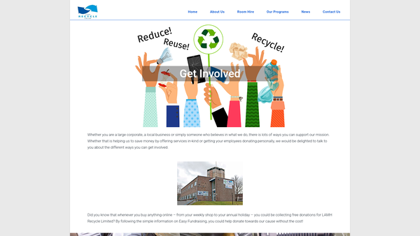 Screenshot of the LAMH Recycle Limited website
