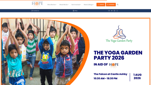 Screenshot of the The Hope Foundation For Street Children website