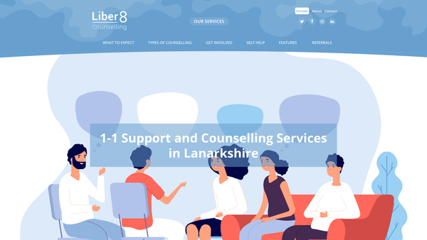 Screenshot of the Liber8 (Lanarkshire Limited) website