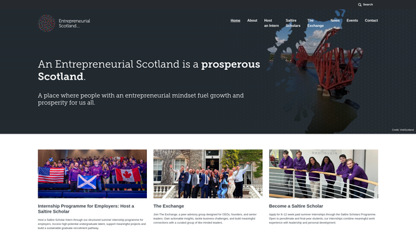 Screenshot of the The Entrepreneurial Scotland Foundation website