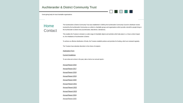 Screenshot of the Auchterarder And District Community Trust website