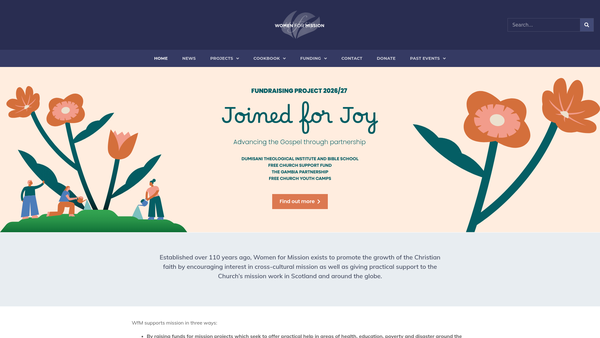 Screenshot of the Women for Mission website