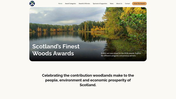 Screenshot of the Scotland's Finest Woods website