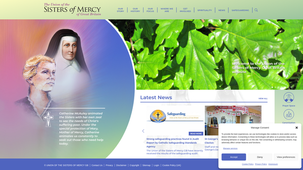 Screenshot of the The Union Of The Sisters Of Mercy Of Great Britain website