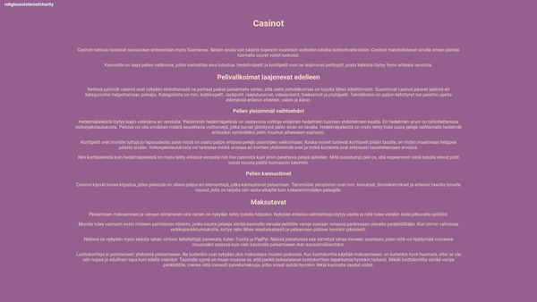 Screenshot of the Religious Sisters of Charity website