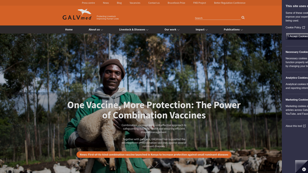 Screenshot of the Global Alliance for Livestock Veterinary Medicines website