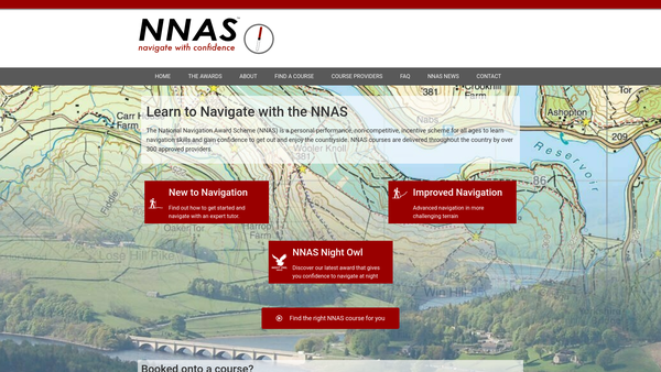 Screenshot of the National Navigation Award Scheme website
