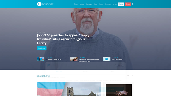 Screenshot of the The Christian Institute website