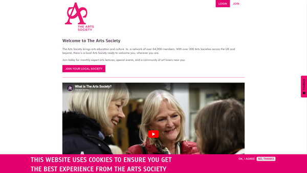 Screenshot of the The National Association Of Decorative And Fine Arts Societies website