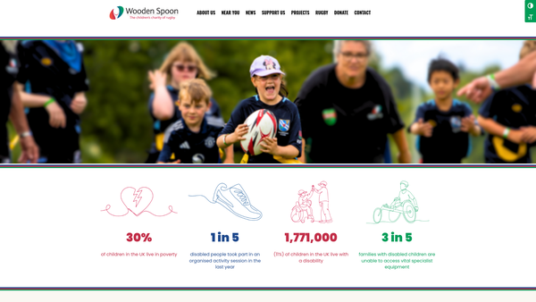 Screenshot of the Wooden Spoon Society website
