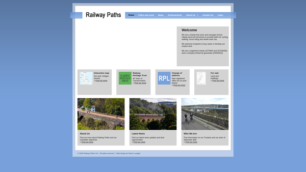 Screenshot of the Railway Paths Limited website